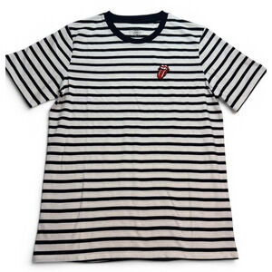 Rolling Stones RS No. 9 Carnaby Striped T-Shirt Men’s Medium Black White Tongue